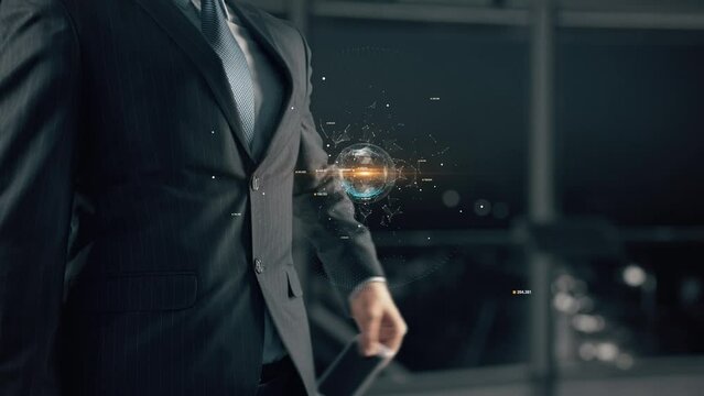 Businessman with Web 4.0 hologram concept