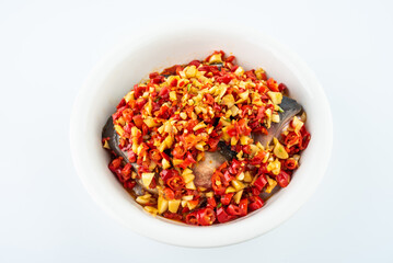 Hunan Cuisine Fish Head with Chopped Peppers
