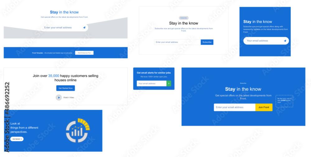 Wall mural web ui editable call to action cta subscribe blocks, layout template