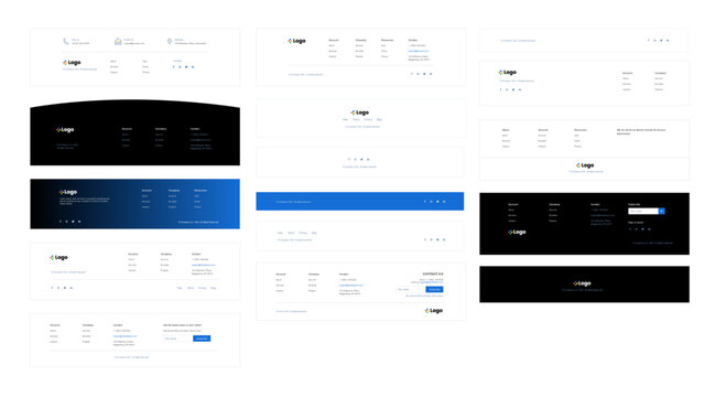Web UI Editable Footer Blocks, Layout Template