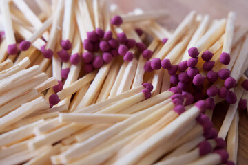 A bunch of matches, a close-up shot.