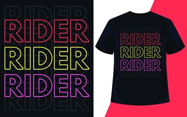 Rider typography t shirt design vector