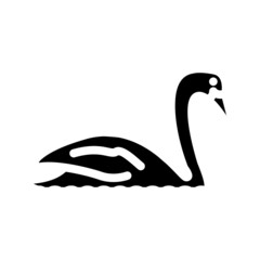 swan bird glyph icon vector. swan bird sign. isolated contour symbol black illustration