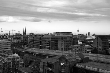 Fototapeta premium Hamburg |&nbsp;schwarz weiß |&nbsp;Panorama