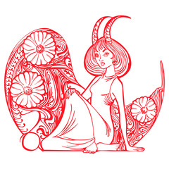 Zodiac in pattern Capricorn