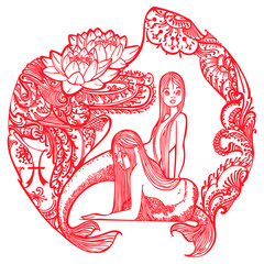 Zodiac in pattern Pisces