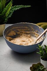 Freshly made Banana Bread batter.