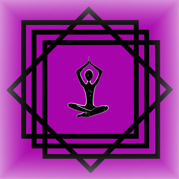 Mujer meditando con cuerpo celestial.