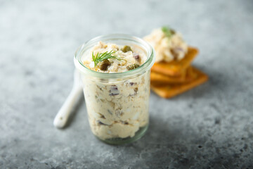 Homemade tuna pate with capers