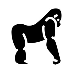 gorilla animal glyph icon vector. gorilla animal sign. isolated contour symbol black illustration