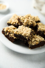 Traditional homemade brownies with nuts