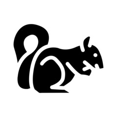 squirrel wild animal glyph icon vector. squirrel wild animal sign. isolated contour symbol black illustration