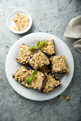 Traditional homemade brownies with nuts
