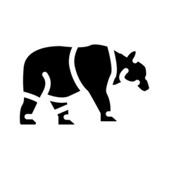 panda animal glyph icon vector. panda animal sign. isolated contour symbol black illustration