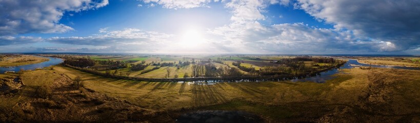 Panorama from the drone of the Warta pool near Gorzów Wlkp - obrazy, fototapety, plakaty