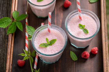 Sweet cocktail prepared from seasonal ingredients and milk.