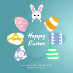 Cute Happy Easter Day Background. Suitable for social media post, or greeting