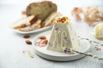 Traditional Russian Easter dessert with dried fruits	