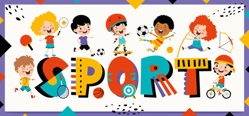 Colorful Font Design With Abstract Shapes