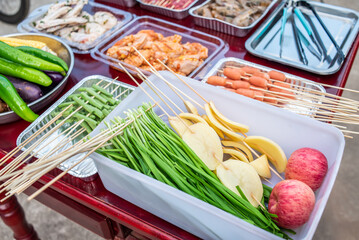 Delicious ingredients ready for BBQ