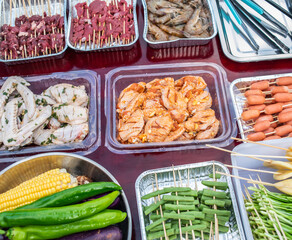 Delicious ingredients ready for BBQ