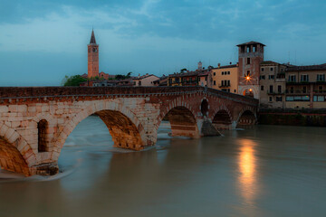 The Roman Ponte Pietra in Verona