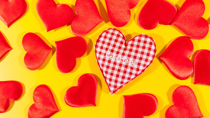 Lots of red hearts as a symbol of love. St. Valentine's Day