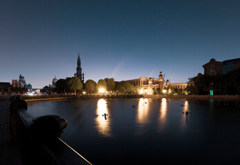 charles bridge at night city