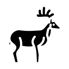 deer animal glyph icon vector. deer animal sign. isolated contour symbol black illustration