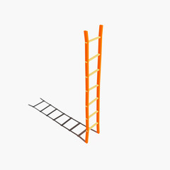 Ladder Vertical Stair with Shadow. Motivation Career Growth Development Attainment Concept. 3d Illustration. File With Clipping Path.