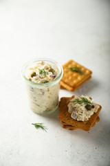 Homemade tuna pate with capers