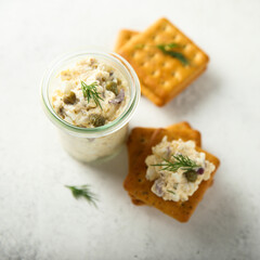 Homemade tuna pate with capers