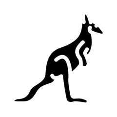 Fototapeta na wymiar kangaroo animal glyph icon vector. kangaroo animal sign. isolated contour symbol black illustration