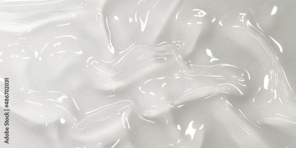 Aufkleber wet liquid fluid surface with wave pattern and reflections 3d render illustration