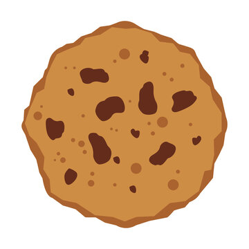 vector image of cookies with chocolate on a white background