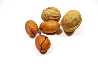 nuts on white background
