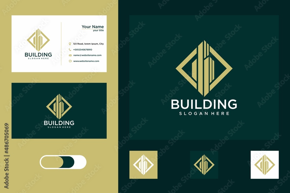 Sticker modern building logo design