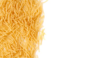 raw noodles isolated on white background