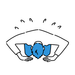 土下座して謝罪している若い男性
