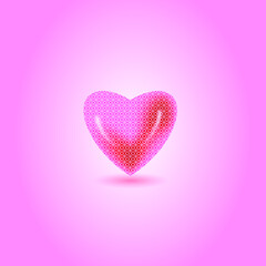 Realistic heart shape, heart shape, 3d heart shape, heart shape with the pattern