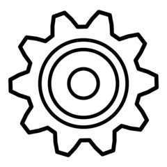 Cogwheel Flat Icon Isolated On White Background