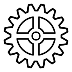 Cogwheel Flat Icon Isolated On White Background