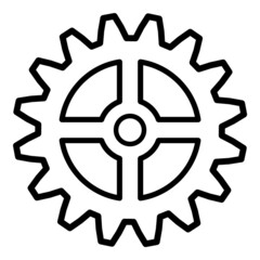 Obraz premium Cogwheel Flat Icon Isolated On White Background