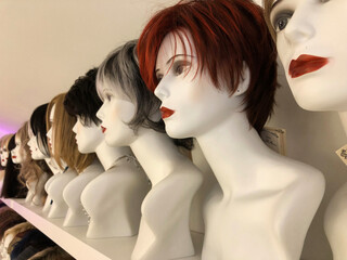 punky style wig display