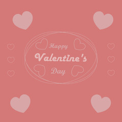 valentine for february 14 with hearts with text happy valentine's day