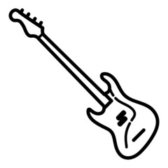 Obraz premium Bass Guitar Flat Icon Isolated On White Background