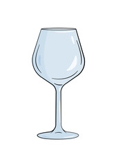 Empty wine glass. Cartoon. Vector illustration	