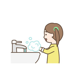 手洗いをする子供