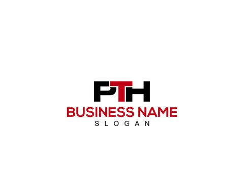 Minimal Creative Initial Letters PTH Logo, Monogram pt Branding Logos