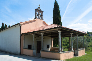 Church of Saint Mary in town Oprtalj in Istria, Croatia, catholic church from 15th century